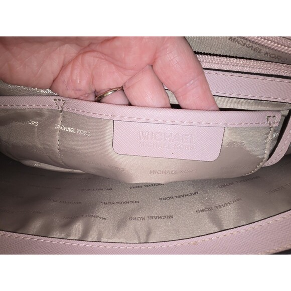 Michael Kors Jet Set Travel Laptop Carryall Tote Saffiano Leather Blush Large - Picture 14 of 16